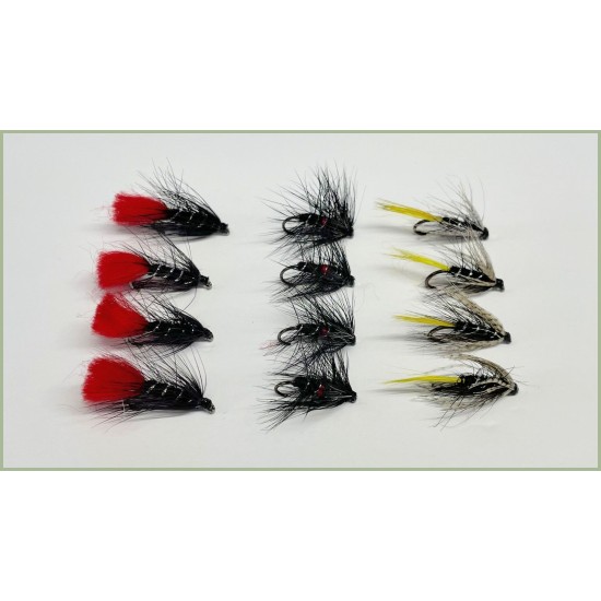 Troutflies UK 12-Pack Wet Trout Flies – Kate McClaren, Bibio, Dabbler – Mixed Sizes 10/12 – Loch Flies